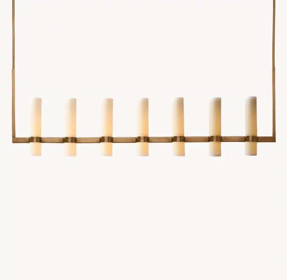 Ravelle Linear Milk Glass Chandelier  59“