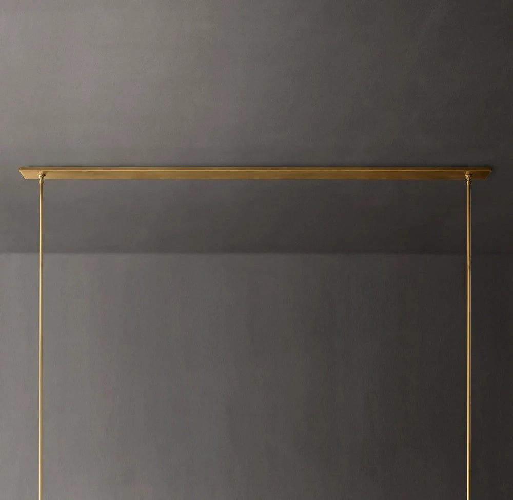 Ravelle Linear Milk Glass Chandelier 71"