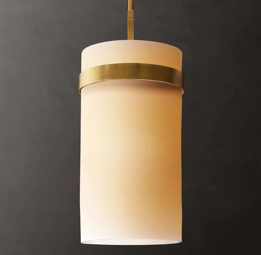 Ravelle Milk Glass Pendant 10"