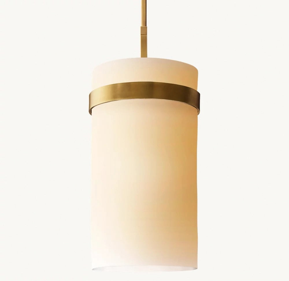 Ravelle Milk Glass Pendant 10"