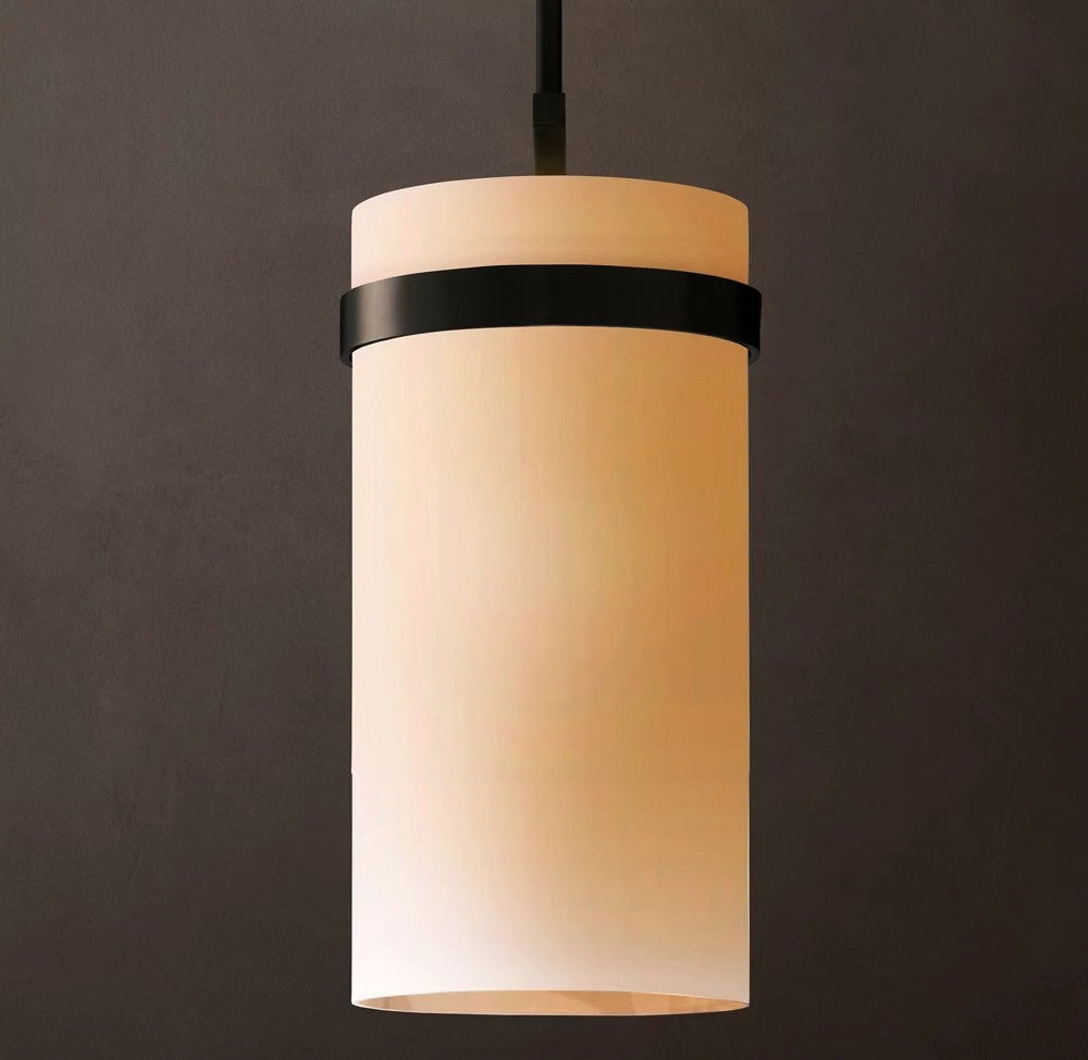 Ravelle Milk Glass Pendant 10"