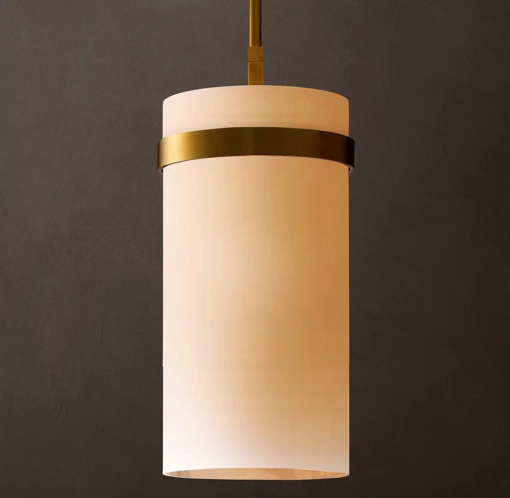 Ravelle Milk Glass Pendant 10"