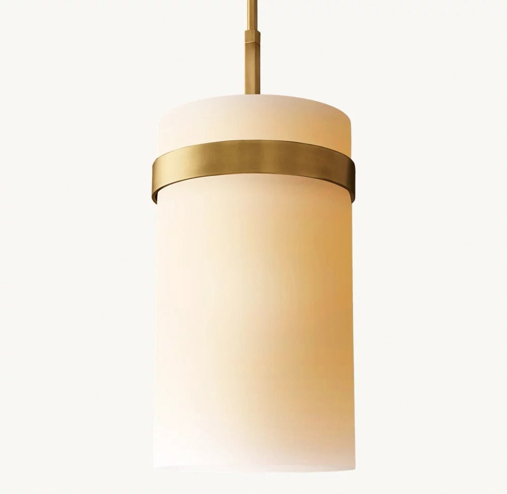 Ravelle Milk Glass Pendant 12"