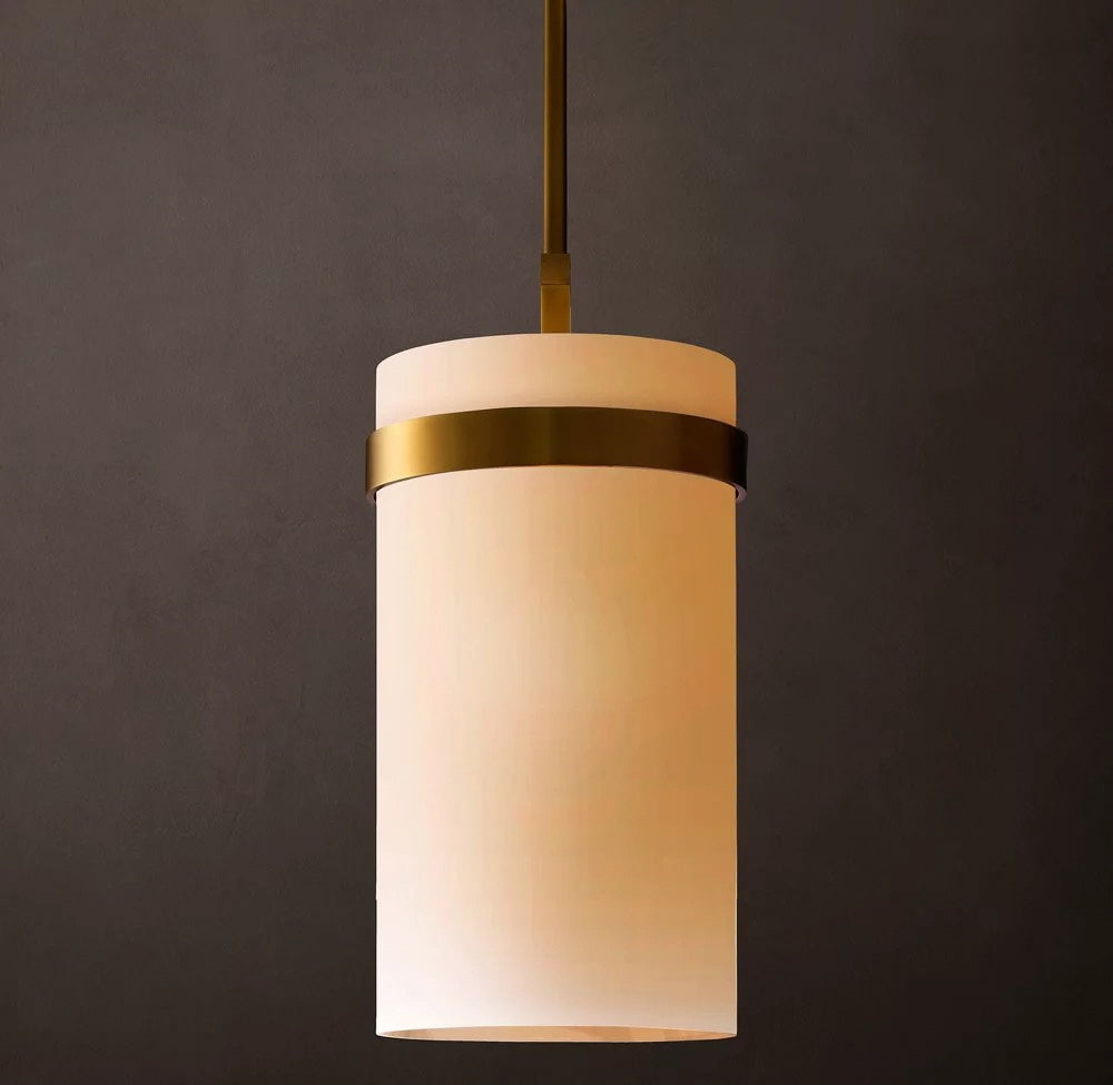 Ravelle Milk Glass Pendant 12"