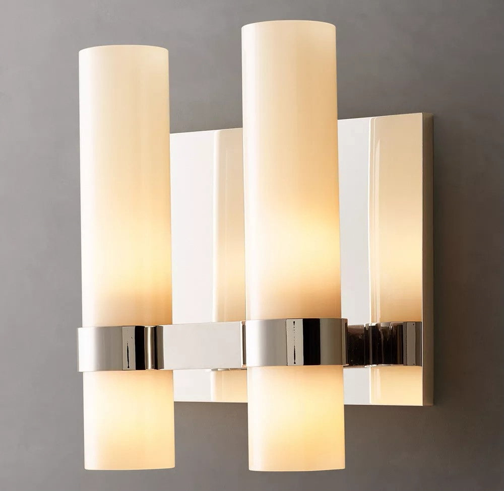 Ravelle Milk Glass Double Sconce